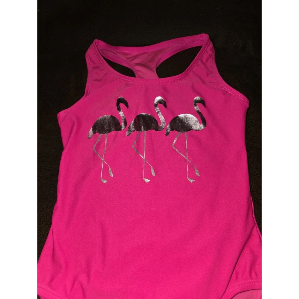 Gap kids pink‎ flamingo bathing suit swim one piece size medium 8